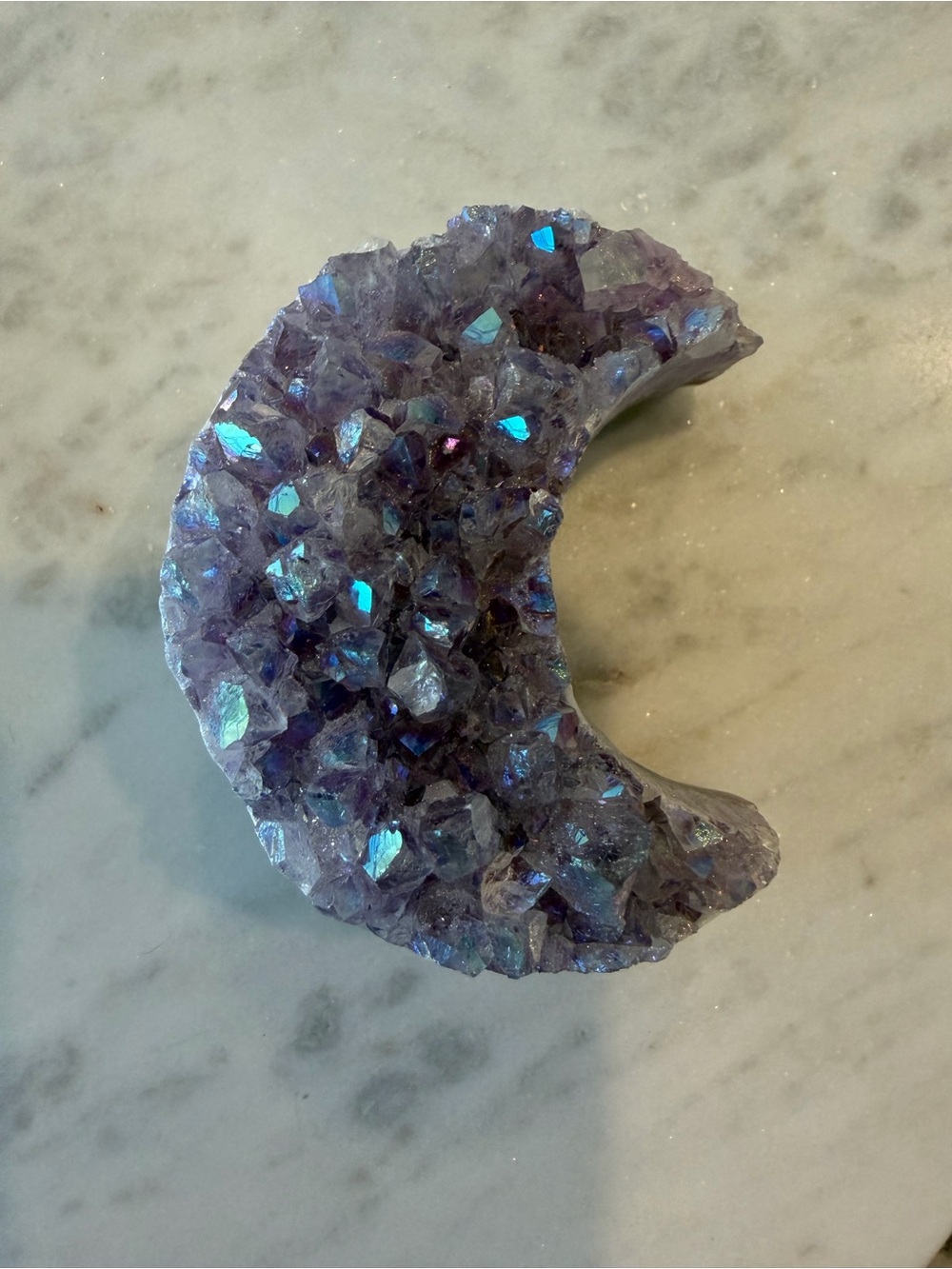 Crescent Moon Amethyst Crystal Geode